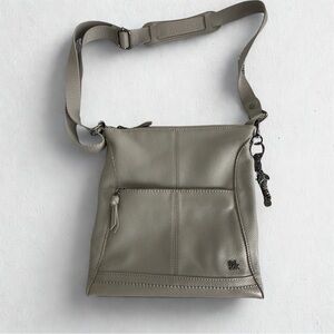 The Sak Gray Leather Crossbody Bag
